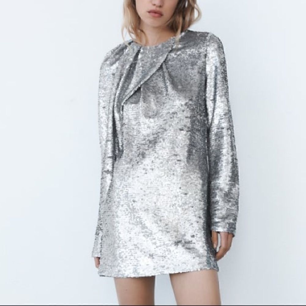 ZARA SHORT SEQUIN DRESS  - Picture 15 of 16